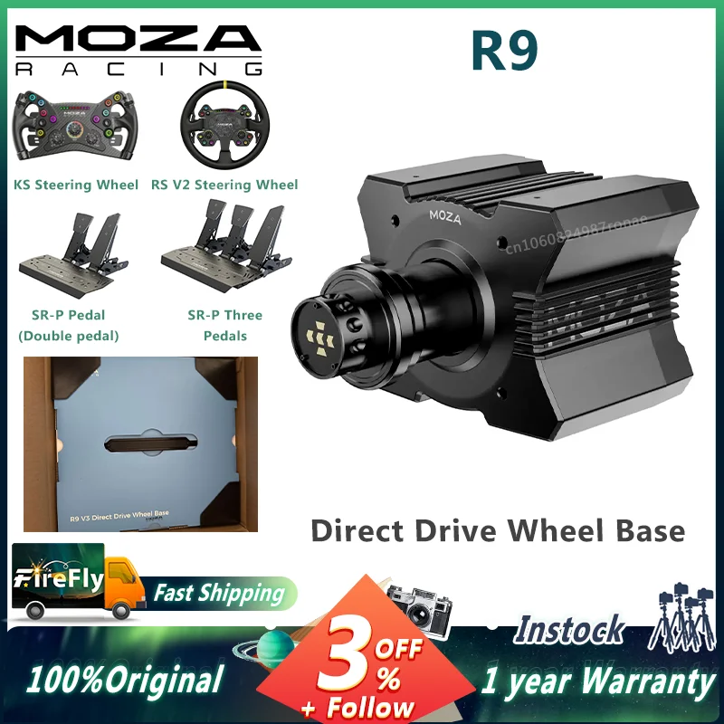 MOZA Racing R9 V3 Wheel Base Direct Drive Wheel Base 9 N·m of