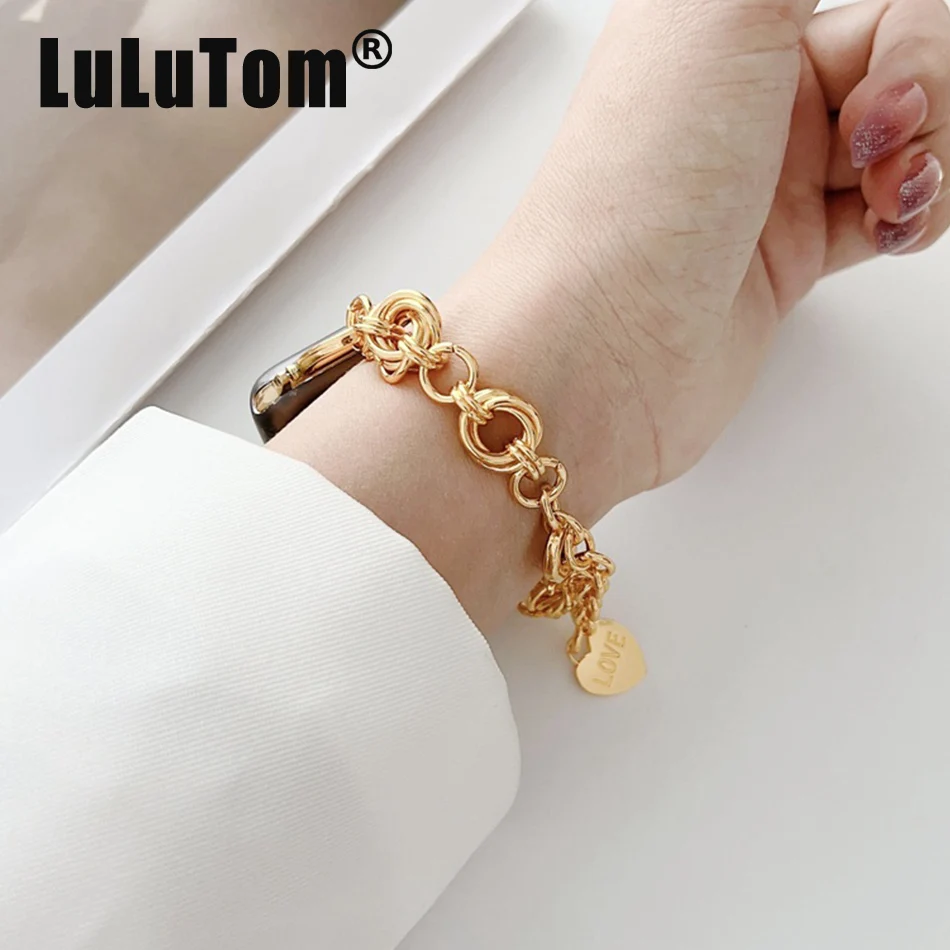 Metal Strap For Apple Watch UItra 8 7 49mm 45mm 44mm Fashion Interlock Chain Watch Band For iWatch Series 6 5 SE 42mm 40mm 38mm