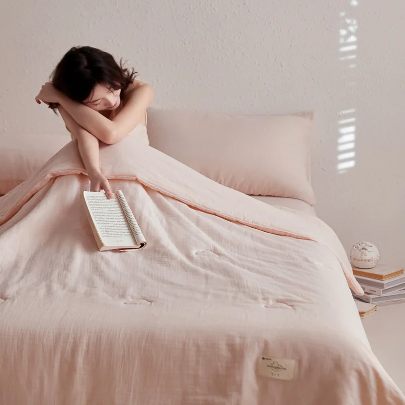 

Customizable Japanese cotton fog yarn Class A soybean fiber Xia Liang quilt four-piece air conditioner quilt