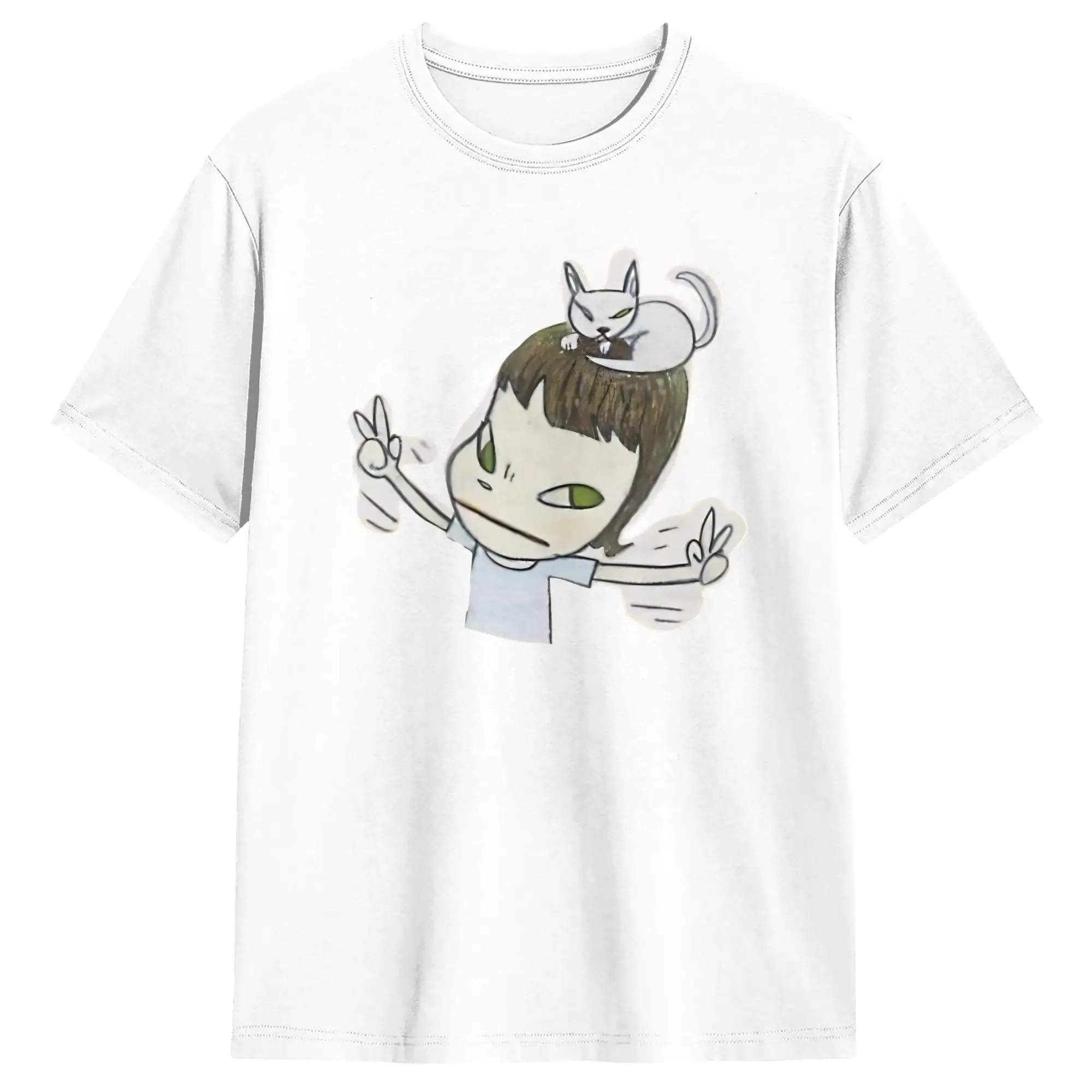 Yoshitomo Nara T Shirt Man  Aesthetic T-Shirts Summer O Neck Harajuku Tees Loose Oversized Tops