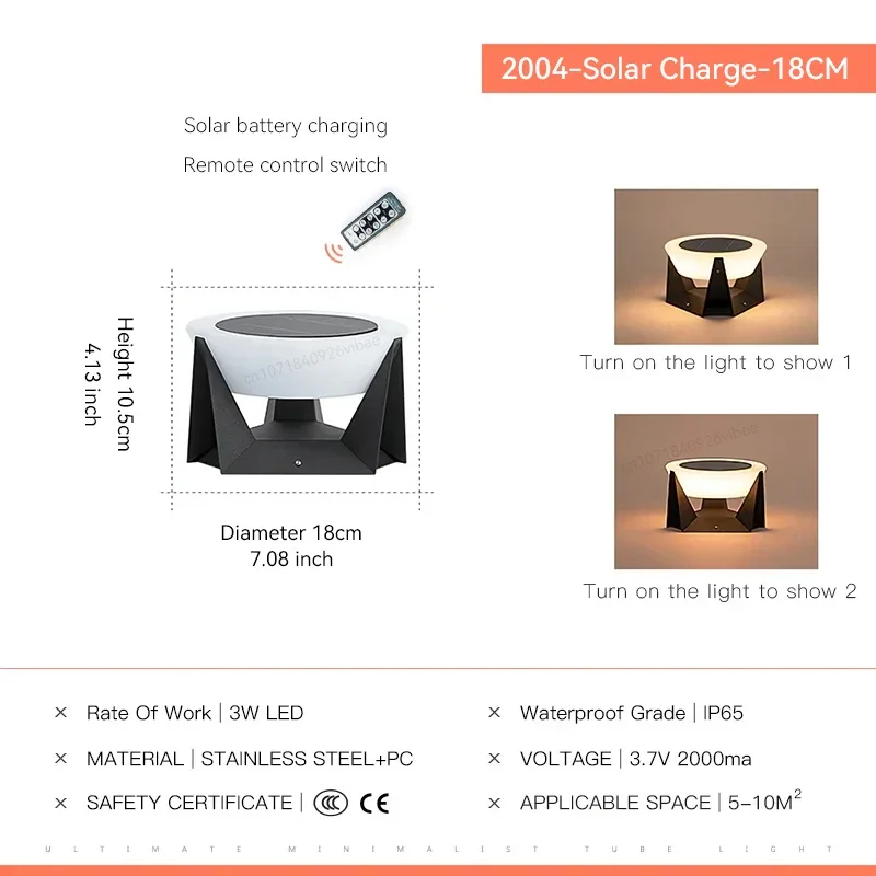 LED Solar Lights Outdoor Garden Light Column Lamps Post Light Waterproof Fence Gate Cap Light Lantern Head Lamp Patio Decoration