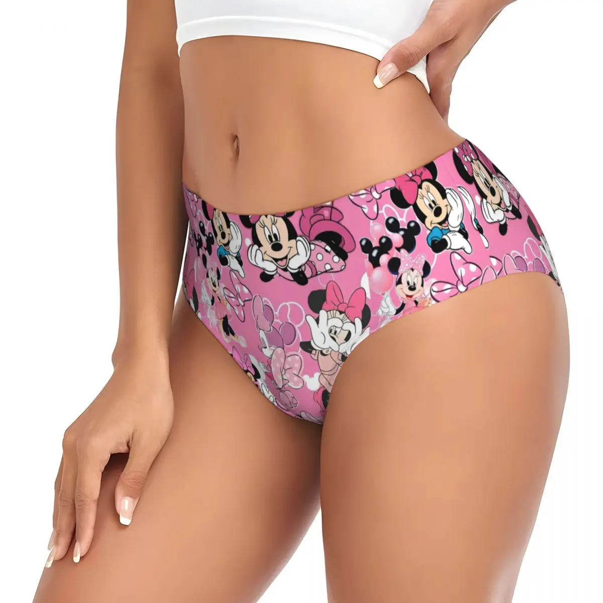 Donne personalizzate Topolino Minnie Cartoni animati Animazione Mutandine Intimo femminile Slip caldi traspiranti Mutande