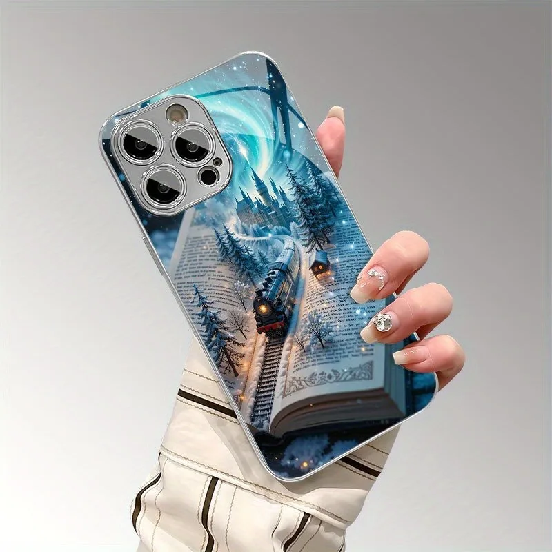 

Creative Magic Castle Pattern Glass Electroplated Phone Case For iPhone 17 Pro Max 11 12 13 14 Pro 15 16 Plus 17 Air 16E Cover