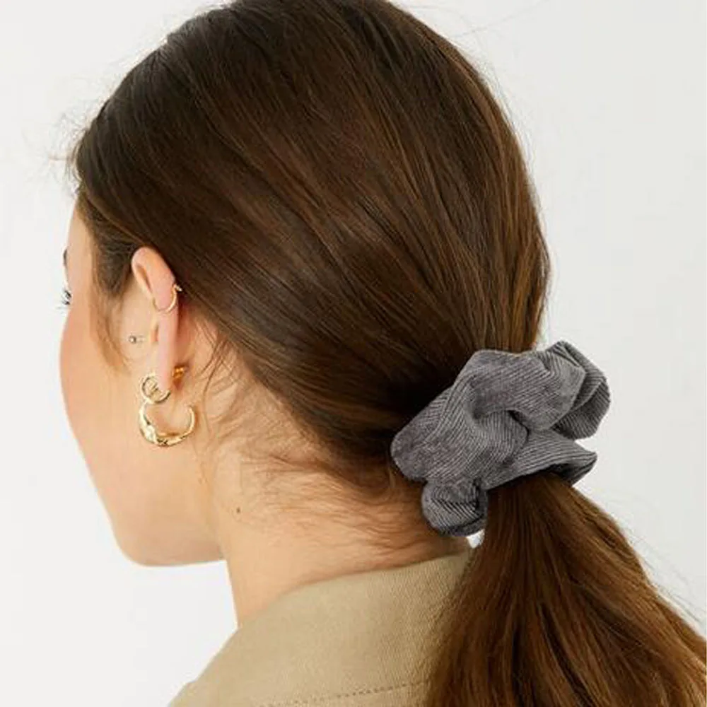 Scrunchie-Kordel mit Leopardenmuster, Herbst-Winter, Cord, solides Scrunchies-Set, elastische Haarbänder, Tiermuster, Pferdeschwanz, Haargummi, Seil – Detail 8