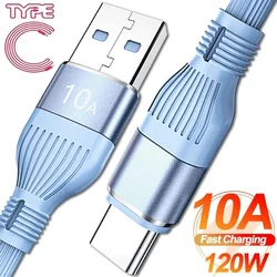 120W 10A Fast Charging Data Cable USB C High-speed Charger Line for Samsung Xiaomi Huawei Android Type C Data Transfer Cord