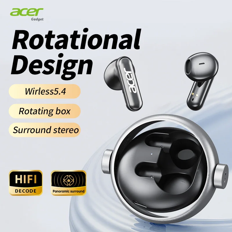 

Беспроводные Bluetooth-наушники Acer Ohr576 с дизайном-вкладышем, вращающимся чехлом для зарядки, шумоподавлением голосового звонка, длительный срок службы батареи, подходят для занятий спортом, бегом и велоспорта, совместим с мобильными телефонами и план