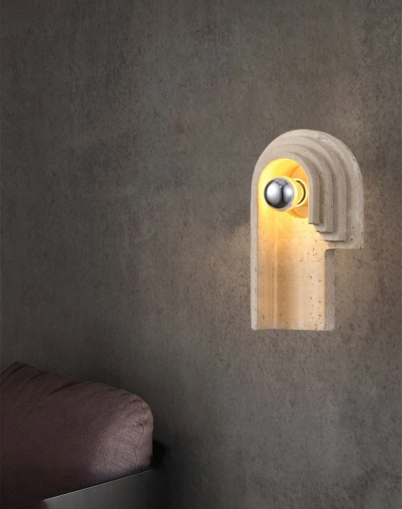 LED Wall Light E27 Bulb Real Stone Indoor