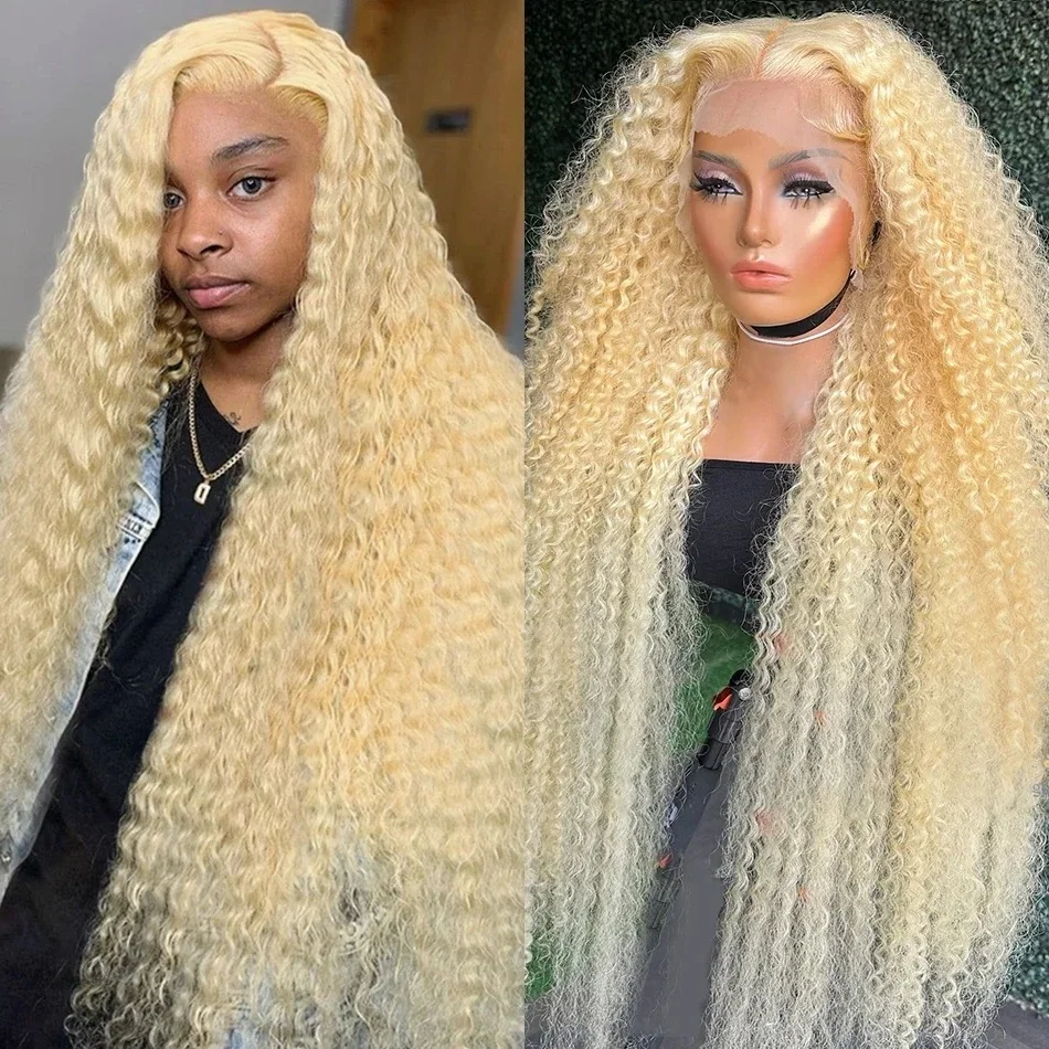 

Deep Wave 613 Lace Front Wig Human Hair 13X6 30 32 Inch Blonde Wig Human Hair 220 Density Pre Plucked Lace Frontal Wig For Women
