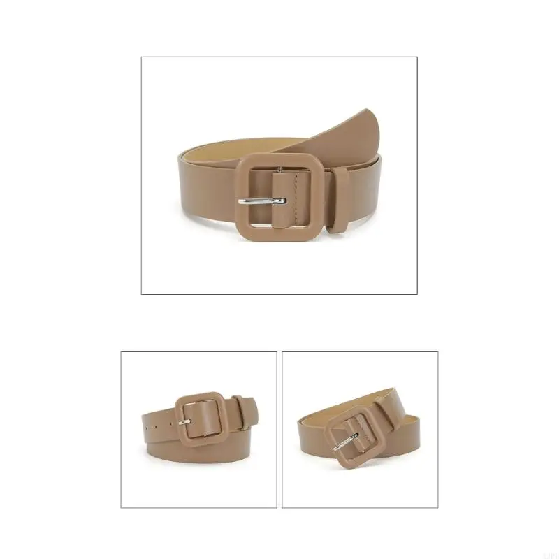حزام PU أنيق بإبزيم مربع للخصر للنساء، خيارات متعددة الألوان #5