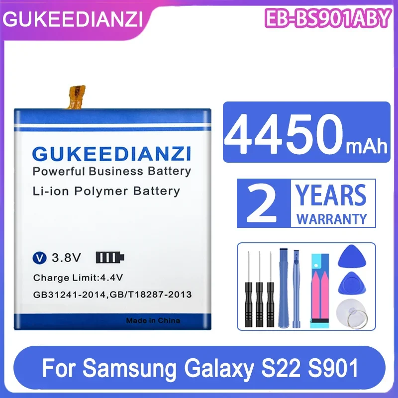 GUKEEDIANZI Replacement Battery EB-BS901ABY EB-BS906ABY EB-BS908ABY 4450mAh/5900mAh For Samsung Galaxy S22 Plus/Ultra S22Plus