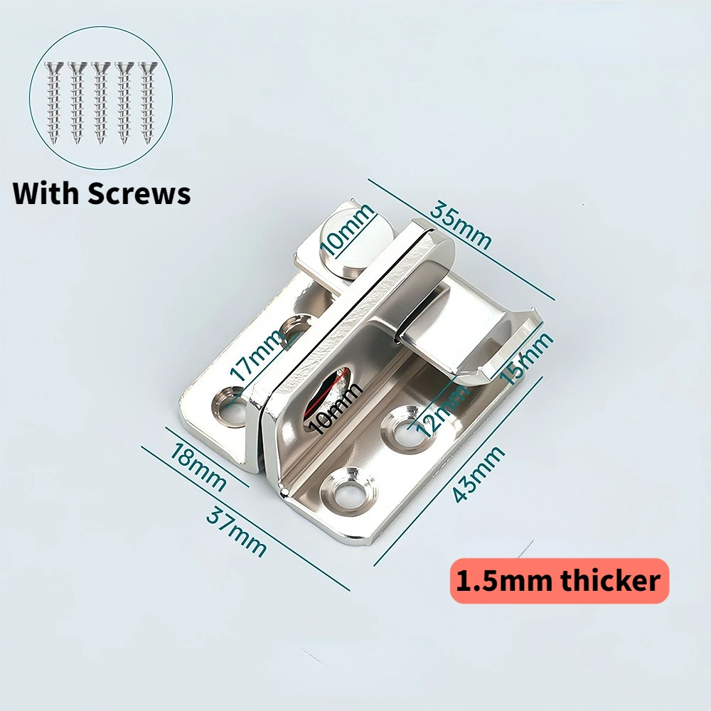1pc Flip Latch Gate Latches Slide Bolt Latch Safety Door Lock Catch For Barn Cabinet Pet Cage Garden Bathroom Garage Window Slid