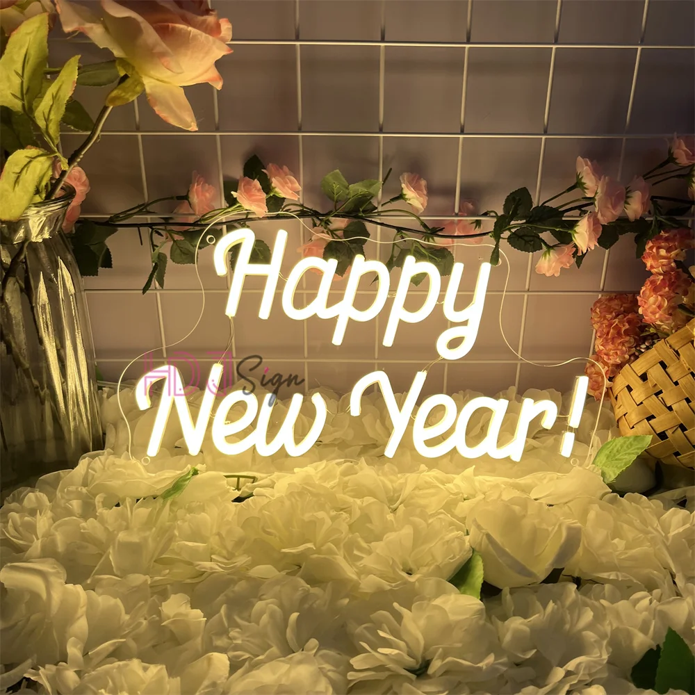 2026 سنة جديدة سعيدة النيون علامات ل وحدة إضاءة LED جداريّة ديكور غرفة المنزل حفلات السنة الجديدة بار مقهى متجر الديكور أضواء النيون الهدايا