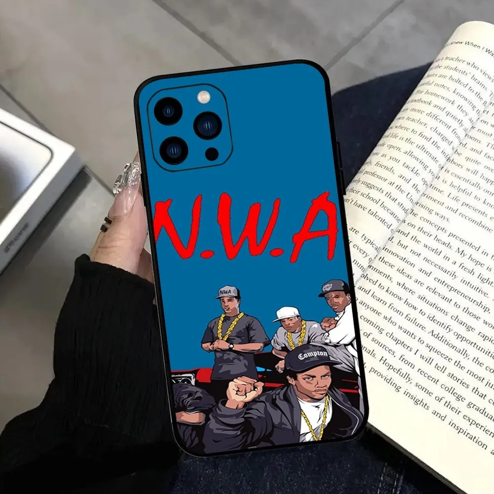 Capa de telefone do grupo Hip Hop NWA, capa macia de silicone preta, iPhone 11, 12, 13, 14, 15 Pro Max, Mini, Plus, XS, XR, X