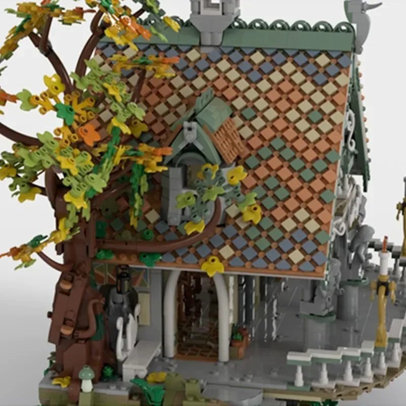 

rings movie scenes children bricks castle medieval toy building blocks film figure movie location moc house blocks architecture