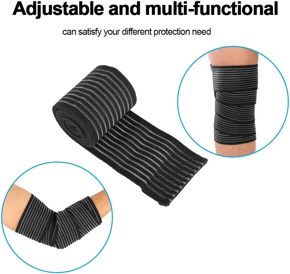 1PC Extra Long Elastic Knee Wrap Compression Bandage Brace Support for Legs,Stabilising Ligaments, Squat,Basketball,Running