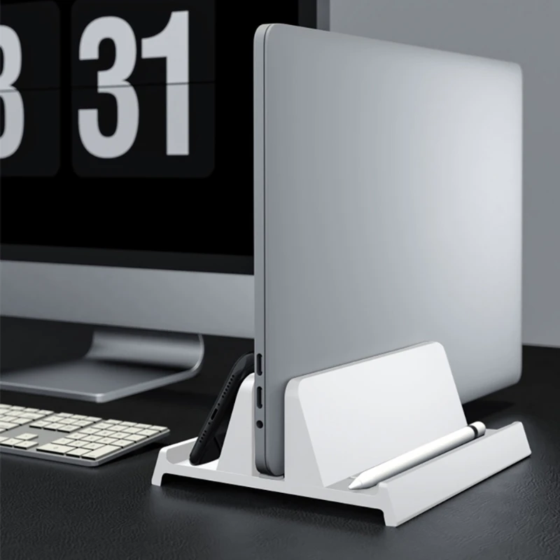 Vertikale Laptop Ständer Halter ABS Einstellbare Desktop Notebook Dock platzsparende Lagerung Halterung für MacBook/Oberfläche/HP/Dell