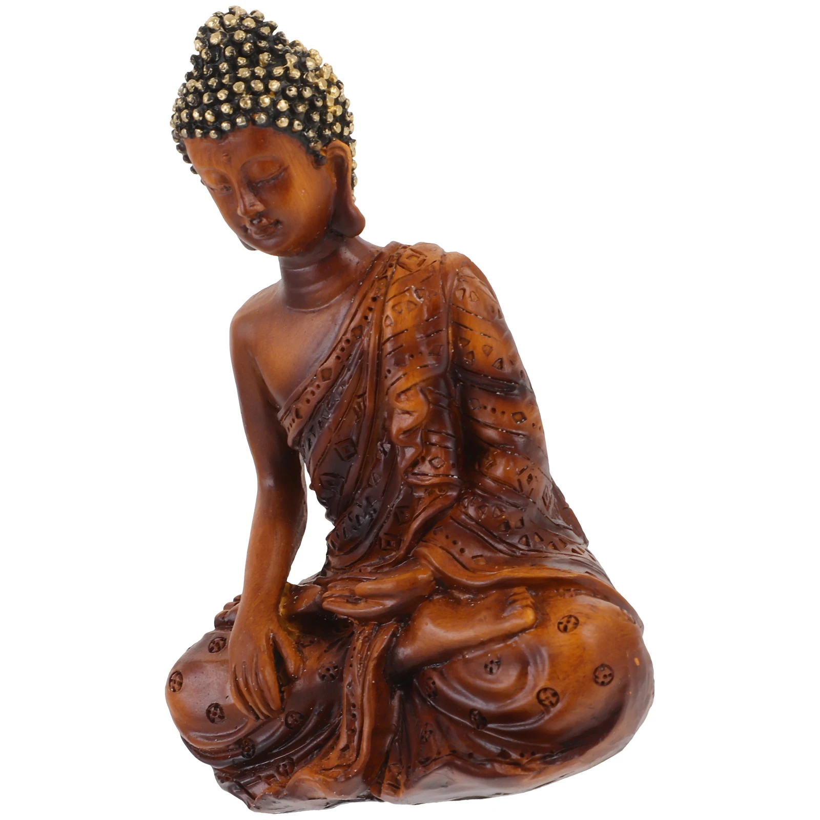 

Buddha Statue Resin Zen Figurine Home Office Decor Small Desk Shelf Ornament Easy Clean Detailed Design Cultural Meaning Mini