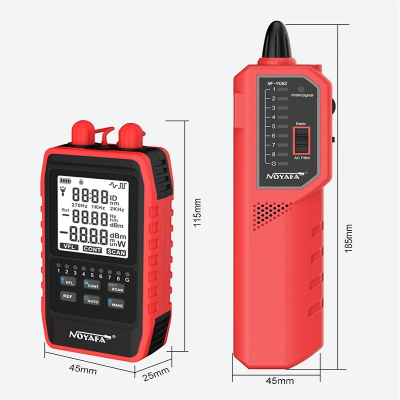 Imagem -06 - Noyafa-fiber Optical Power Tester Visual Fault Locator Network Cabo Test Scan fc sc St60+ 8dbm Nf-908s