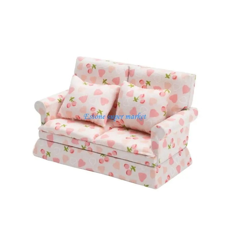 

090B Fabric Sofa DIY Dollhouse Decoration Miniature Furniture Girls Pretend Game Toy