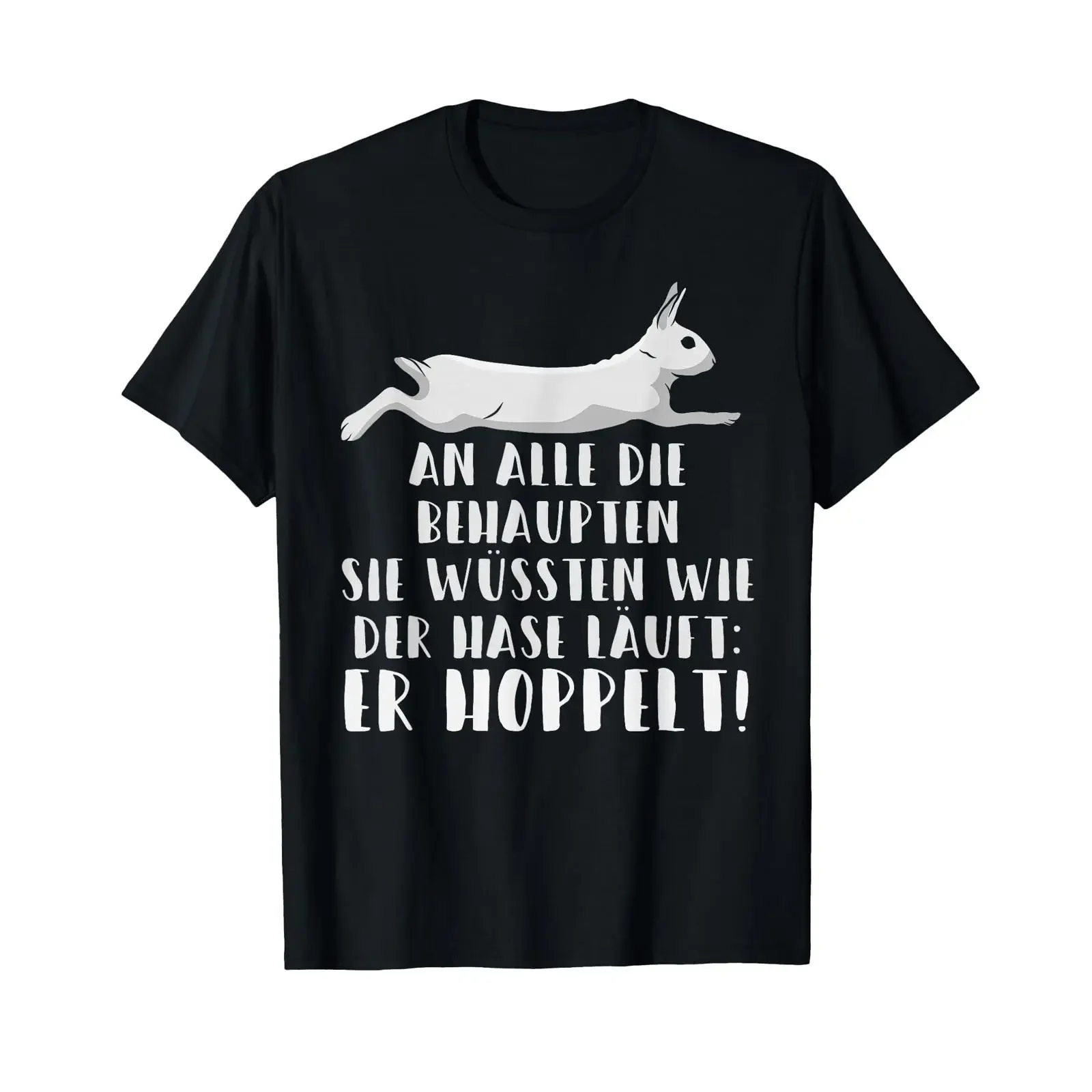 Funny T Shirt with German Text quot An alle die weiß wie der Hase lauf er hoppel vintage Washed designer clothes Soft Slightly
