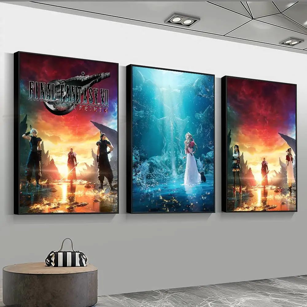 GAME Final F-Fantasy VII R-Rebirth Exquisite and stylish themed posters sticker, suitable for decorating living rooms and cafes.