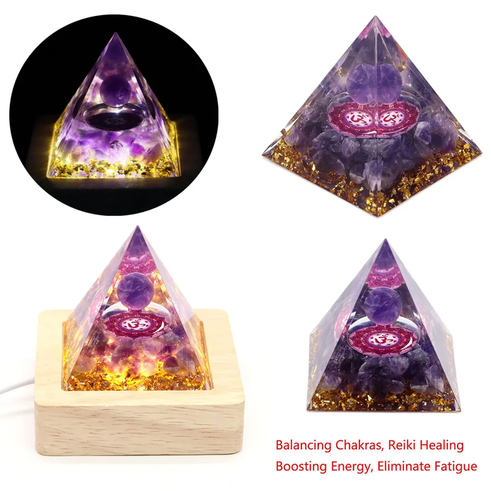 Orgonite Pyramid Natural Stone Healing Crystals Energy Generator Healing Reiki Chakra Meditation Ornament Crafts Home Decor Gift