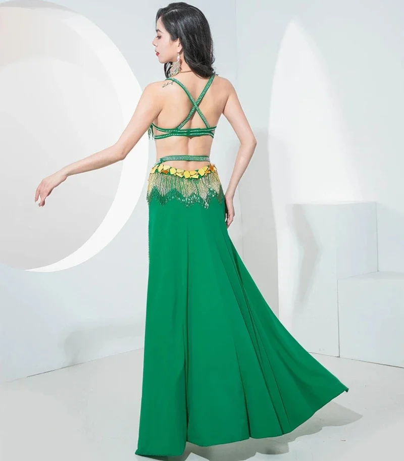 Women Belly Dance Performance Costume Multi Style Dynamic Tassel Drum Dance Oriental Dance Group Competition Performance Outfit