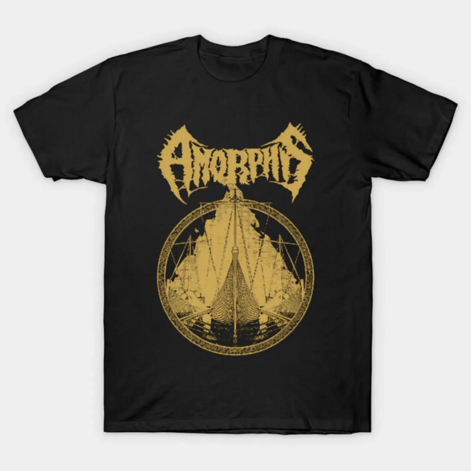 Amorphis Nordic Longship Sigil of Kalevala Legacy T Shirt vintage Washed fashion Soft Stylish graphic Breathable Unisex