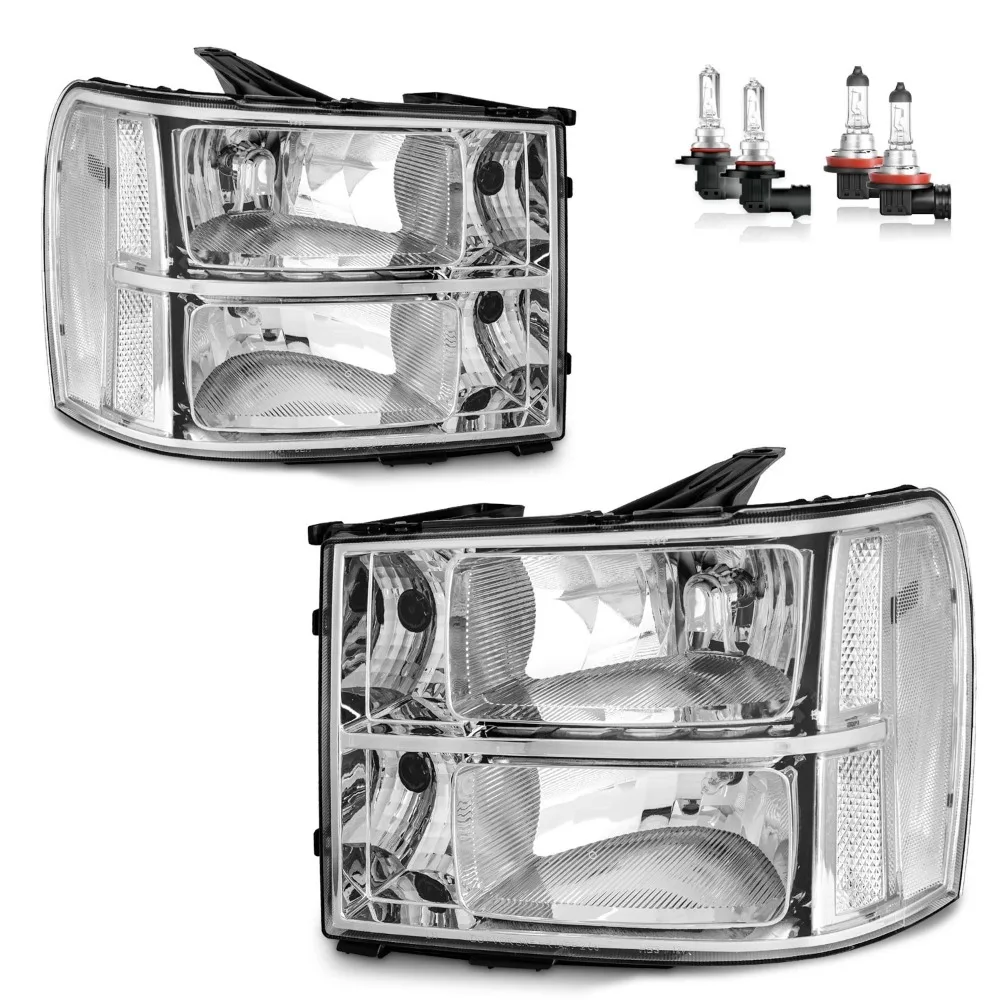 

Пара фар для GMC Sierra 1500 2500HD 3500HD 2007-2013 годов выпуска, прозрачные, б/у