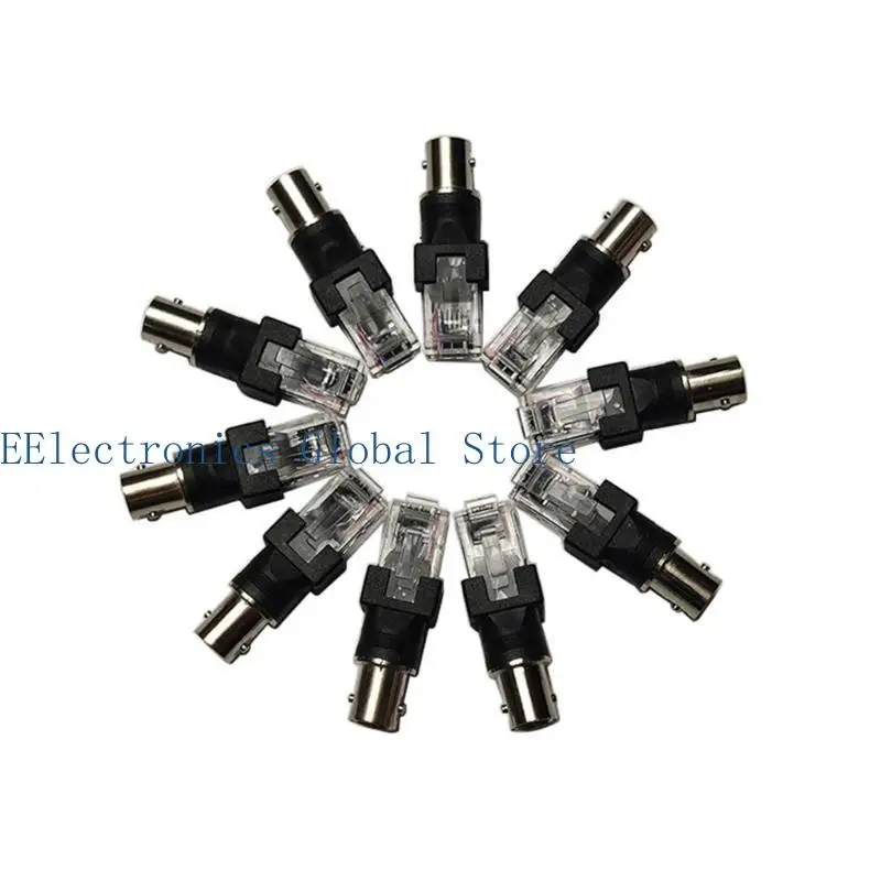 462B BNC Female to RJ45 Male Coaxial Coax Barrels Coupler Adapter Connectors for Electrical Line Testing Equipment