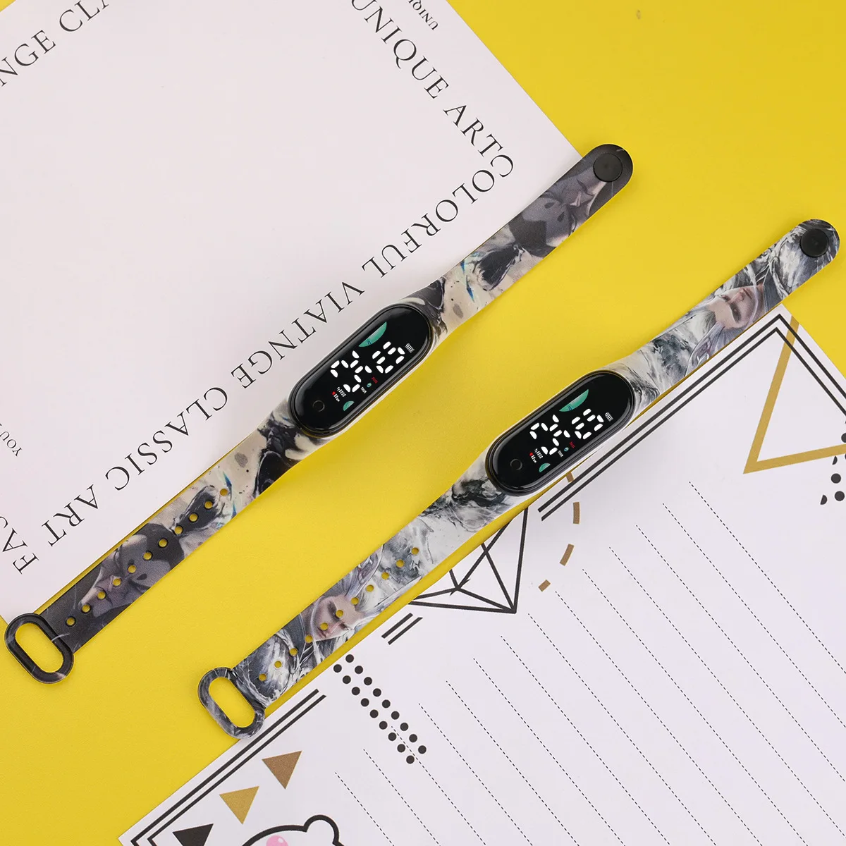 50Pcs/Lot 2025 Hot Movie Anime Nezha Cartoon LED Watch Childrens Bracelet Watches Touch Waterproof Clock Sports Kid Gift