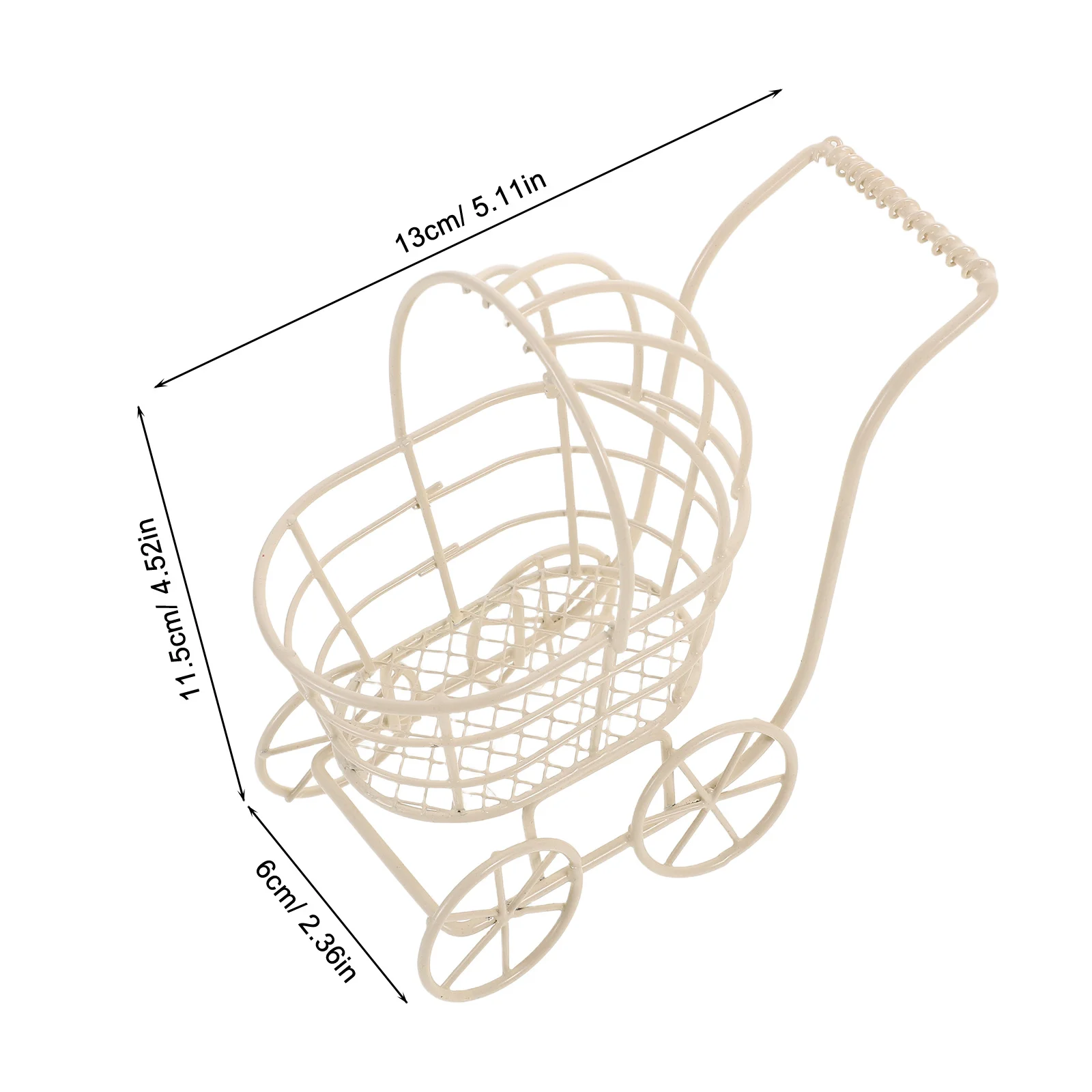 لعبة عربة الأطفال مكونة من 3 قطع: تصميم فني حديدي لملحقات بيت الدمى، مجموعة عربة منزل اللعب ديكور غرفة المعيشة المصغر، #4