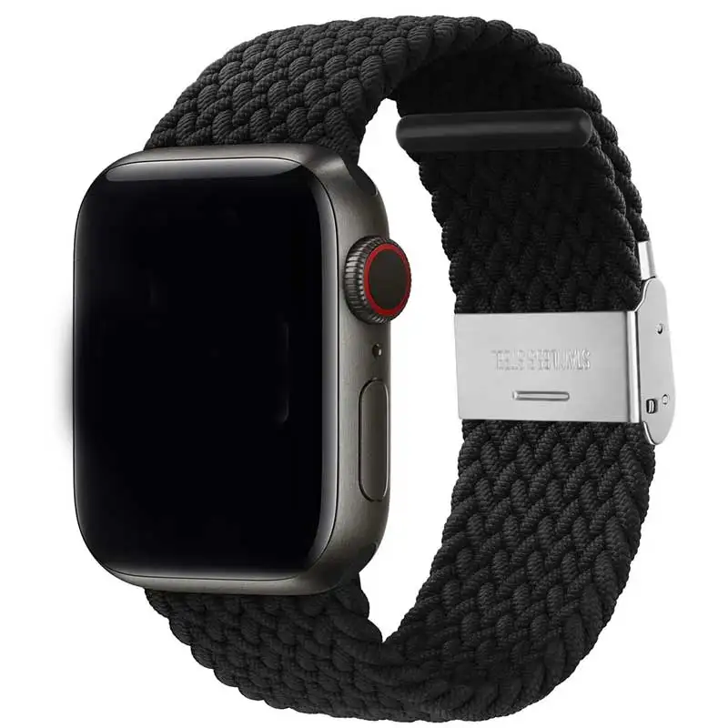 Braided Solo Loop For Apple watch ultra band 49mm 45mm-40-41mm-44mm Nylon Elastic bracelet iWatch series 9 8 se 6 7 5 4 3 strap
