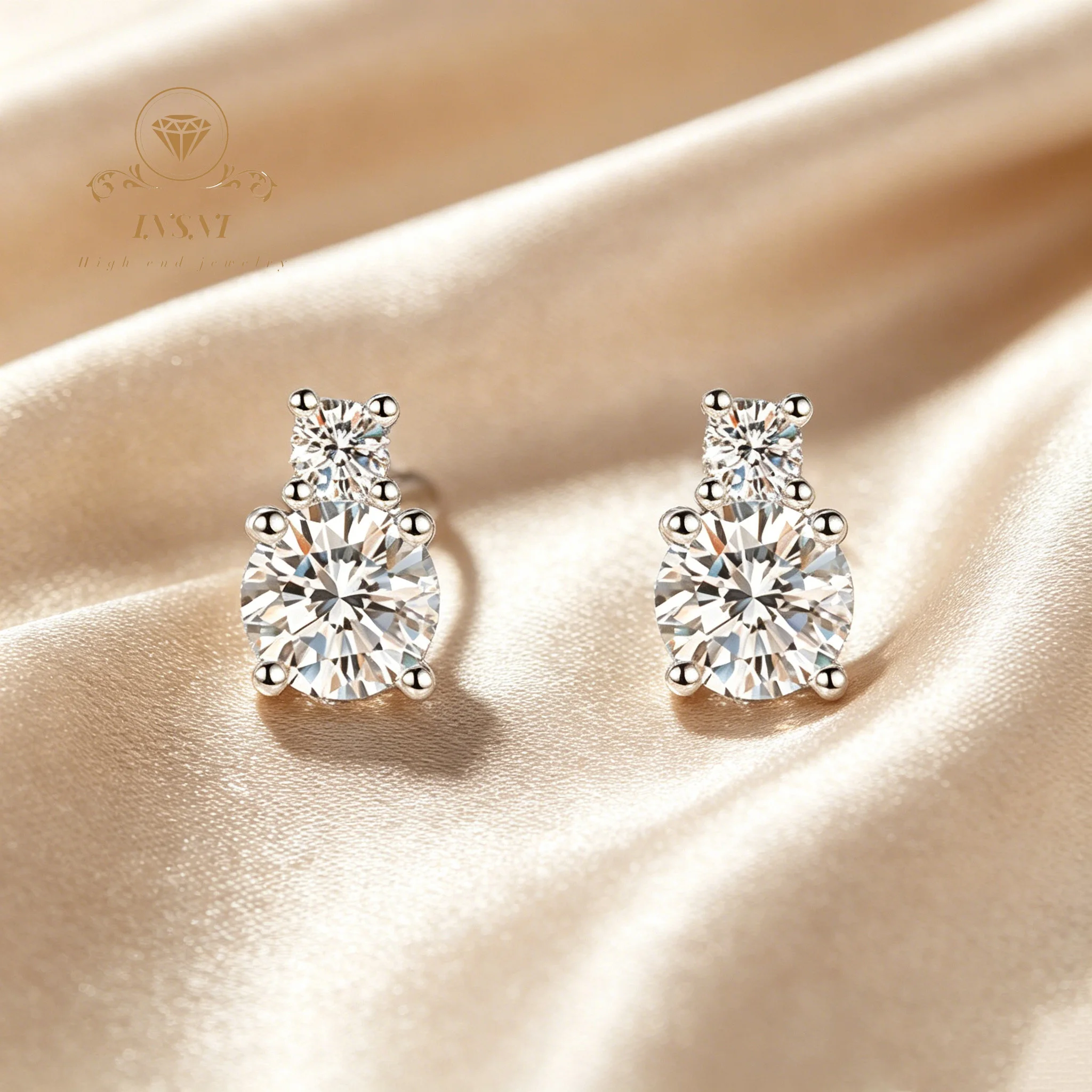 

0.5ct D Color Moissanite S925 Silver Four Claw Minimalist Stud Earrings GBA Certified Women's Jewelry Girl Gift Non-allergic