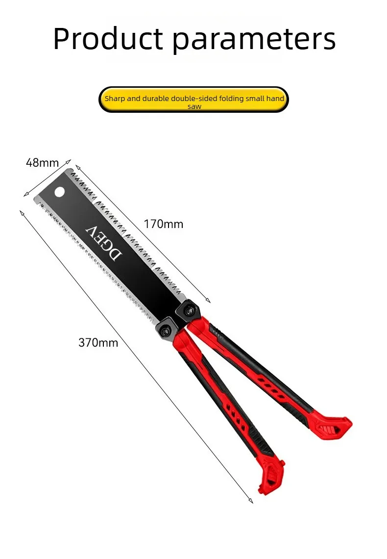 Folding Butterfly Hand Saw SK5 Steel Double‑Sided Serrated Saw Three‑Sided Grinding Portable Camping Wood Cutting Saw for Garden