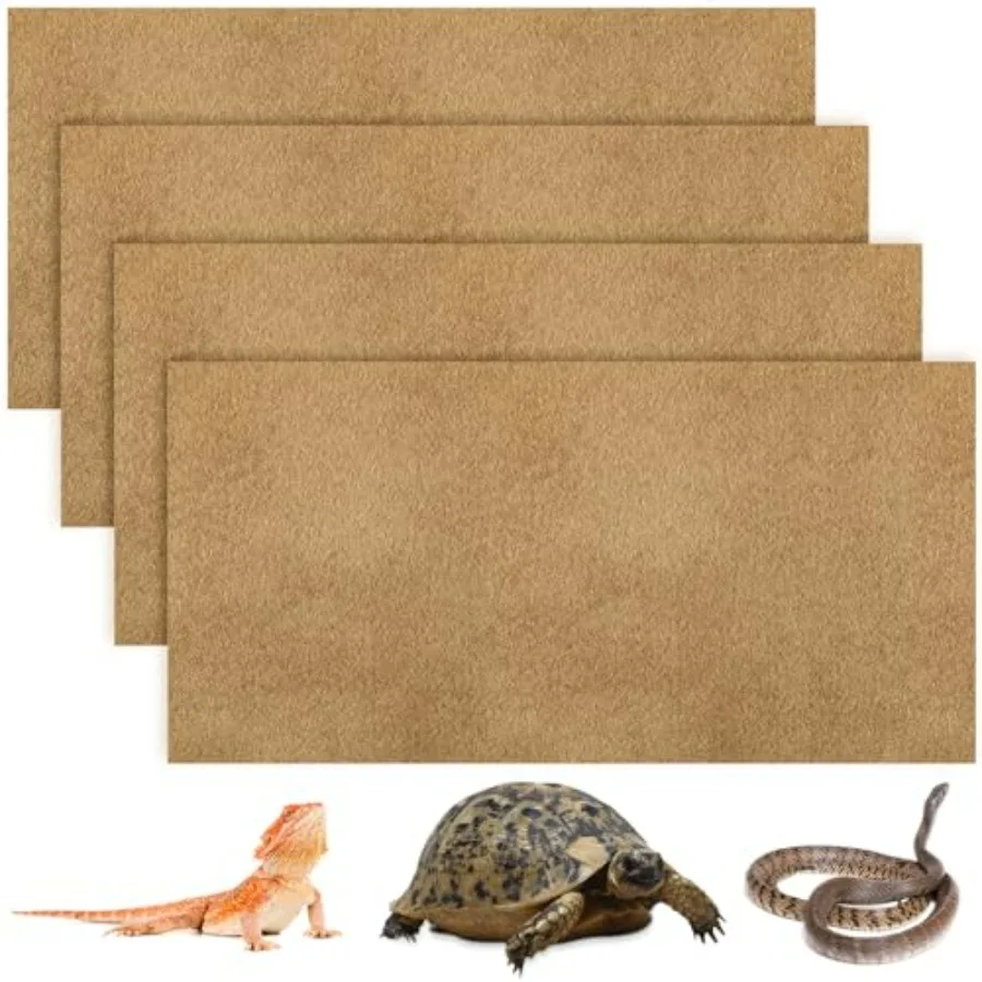 

4 Pcs Reptile Carpet Pet Terrarium Floor Liners Bedding Substrate Liner Supplies Reptile Cage Mat Tank Accessories for Lizard B