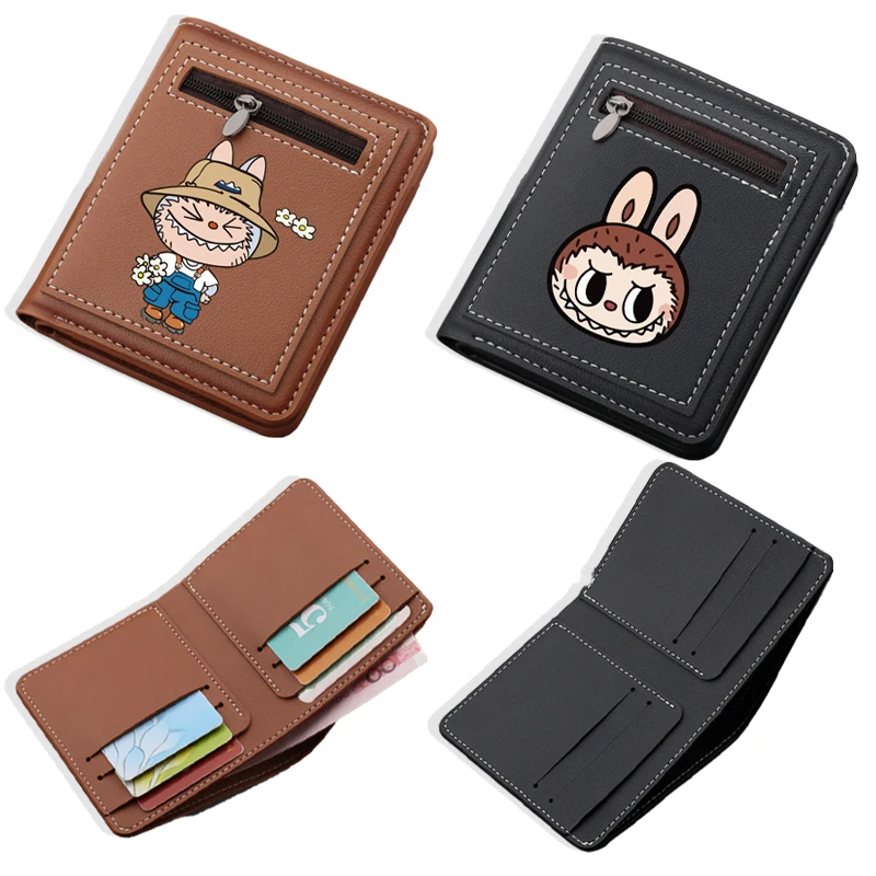 Pop Mart Labubu Cute Wallet for Men Women Anime Fashion Money Bag Female Simple High Quality Credit Card Holder Kids Coin Purse