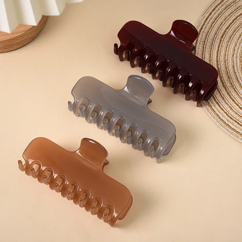 

DS 10CM Large Solid Color Acrylic Hair Claw Korean Style Claw Clips Autumn Trendy Hair Clips for Women Girls Hair Accessories