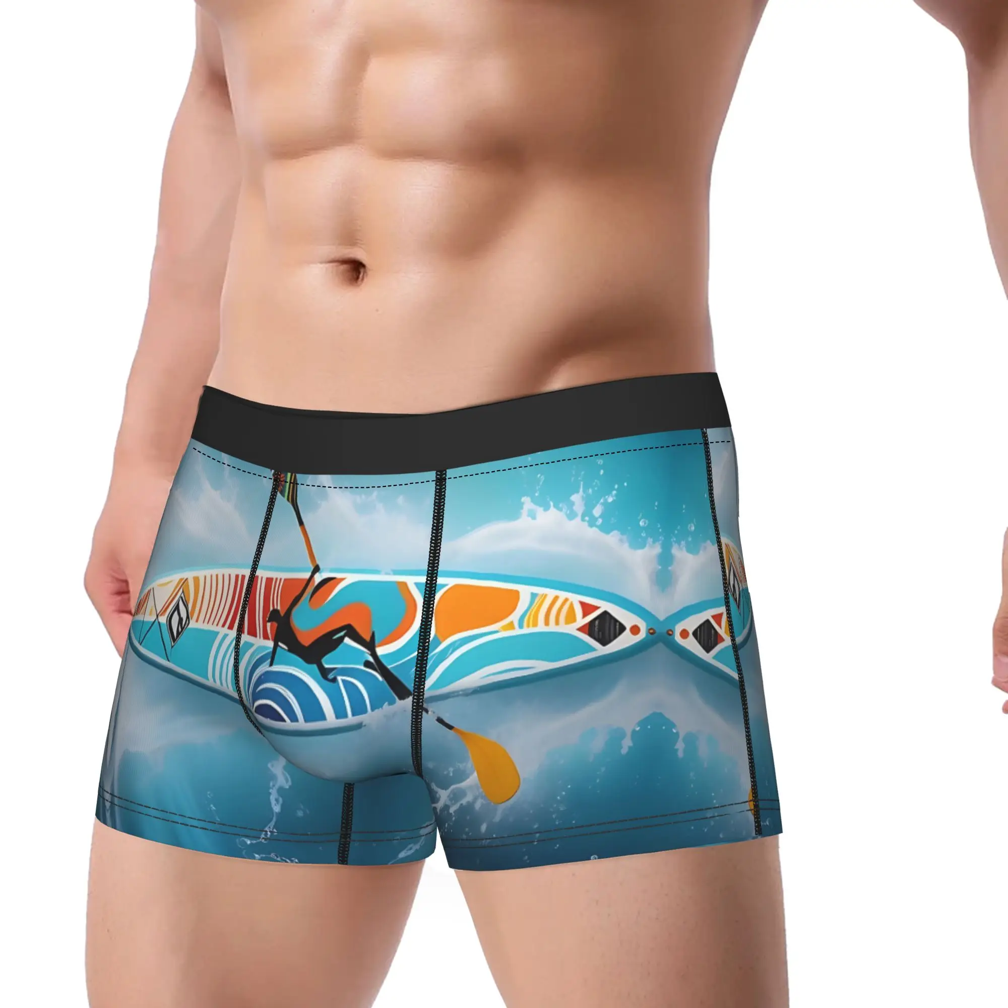 Artistic Composition With Abstract Water Splash Patterns Underpants Homme Panties Men's Underwear Abstract Comfortable Shorts