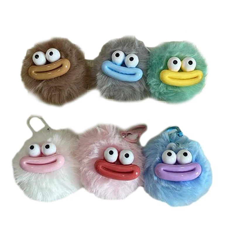 Cute Ins Style Cartoon Sausage Mouth Hair Ball Keychain For Women Bag Pendant Valentine's Day Gifts Jewelry Gifts Phone Charms