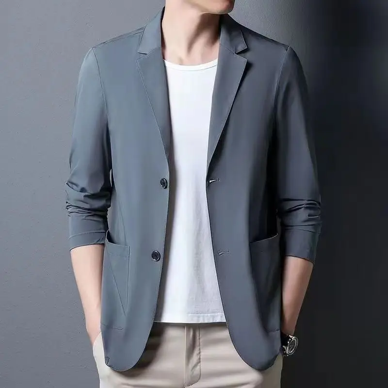 

4-B27 Foreign Trade Spring and Summer Thin Solid Casual Small Suit Korean Men'ss Single Western Sunscreen Suit Jacket Men