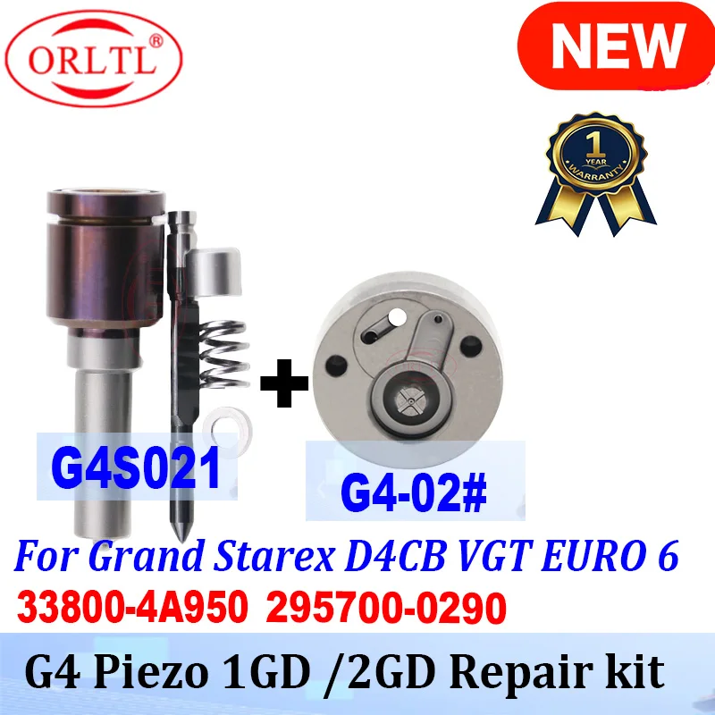 G4 PIEZO INJECTOR REPAIR KITS NOZZLE G4S021 +VALVE Plate 02# FOR HYUNDAI 295700-0290 33800-4A950 2957000290 338004A950 ORLTL