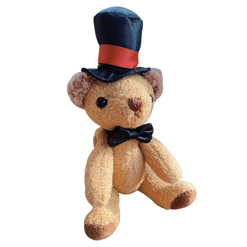 20cm Vintage Teddy Bear Plush Toy Button Four Joint Controllable Doll Cute Stuffed Plush Animals Toys Kids Girls Birthday Gifts