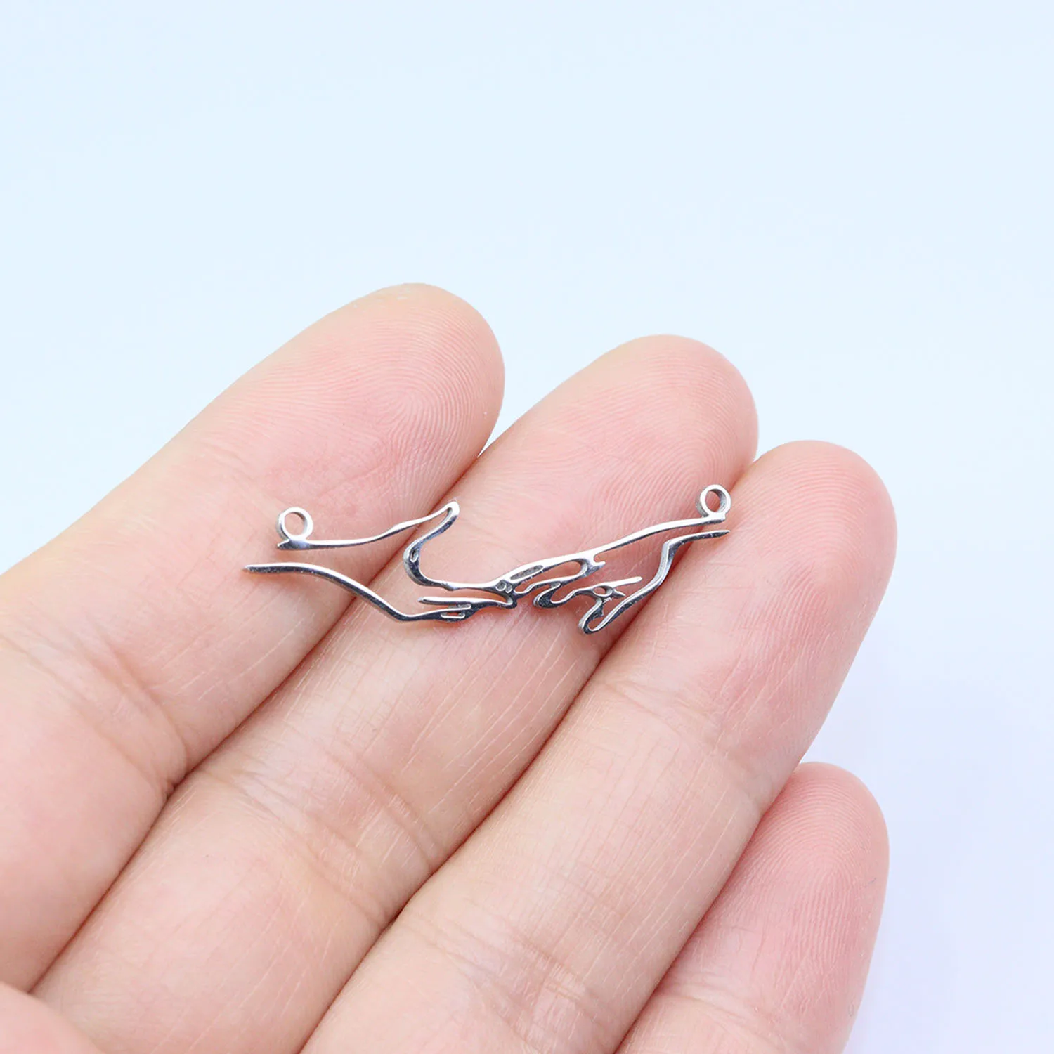 5pcs Stainless Steel Hands Love Charm Women Girl Fashion Jewelry DIY Handcraft Vacuum Plated Antiallergic Necklace