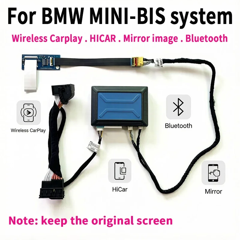 Wireless Carplay Hicar Mirror Bluetooth For BMW MINI BSI system the original car screen upgrade support rear view installation