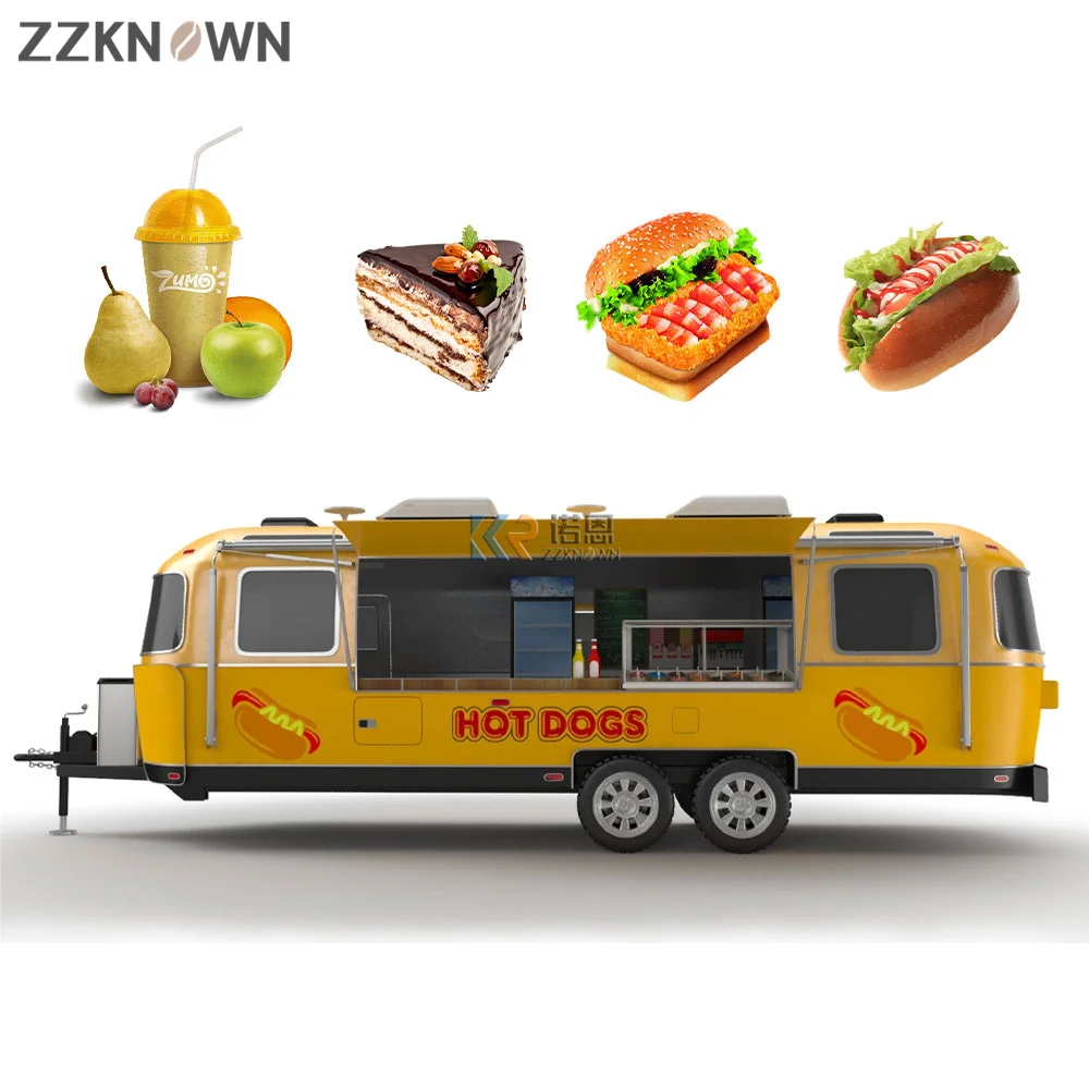 Size Customized Food Vending Mobile Restaurant Truck Crepe Cart Fast Truck Van Trailer Kiosk For Sale