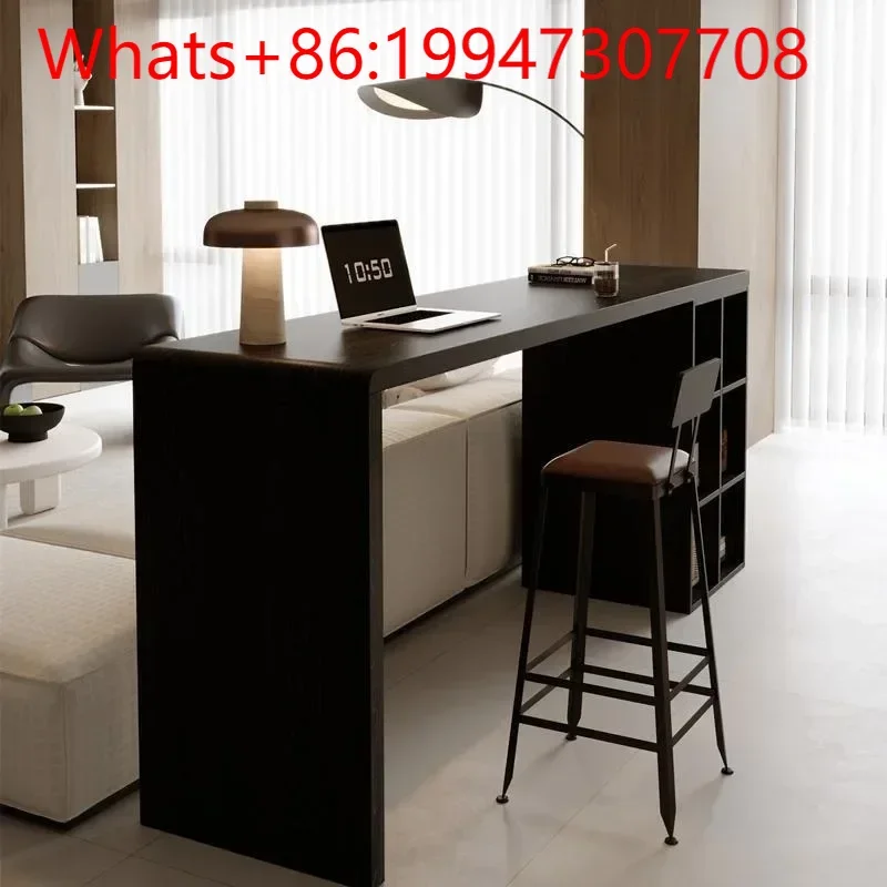 

SJN raised solid wood desk ash wood home bar table partition horizontal hall sofa back long table workbench