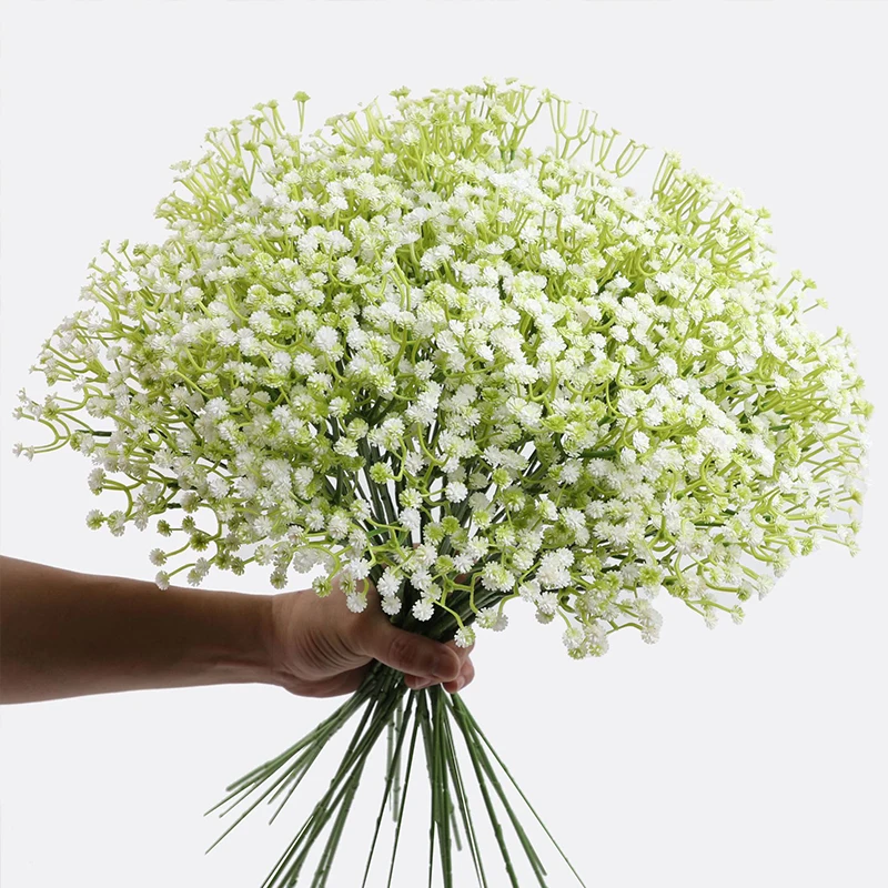 10Pcs 30Heads 29cm BabysBreath Artificial Flowers Plastic Gypsophila DIY Floral Bouquets Arrangement for Wedding Home Decoration