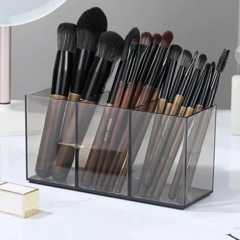 Support pour pinceaux de maquillage, organisateur de maquillage, boîte de rangement cosmétique, présentoir pour rouge à lèvres et crayons à sourcils, boîte transparente en acrylique