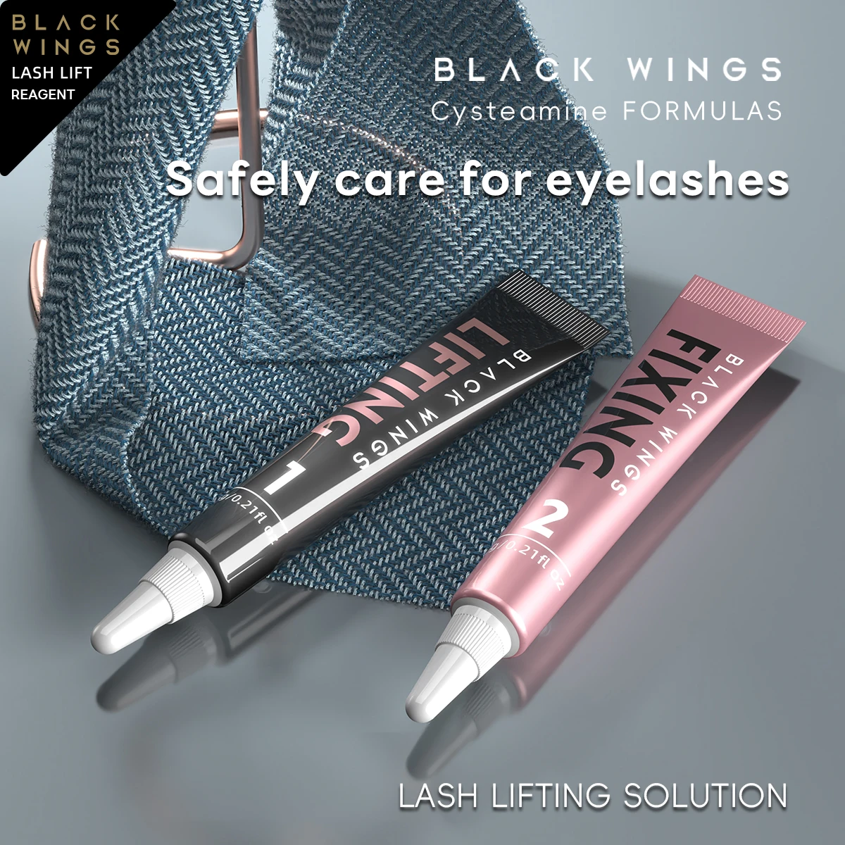 Keratin eyelash curling surgery, self ironing eyelash kit, beauty salon, home eyelash curling surgery, Black Feather